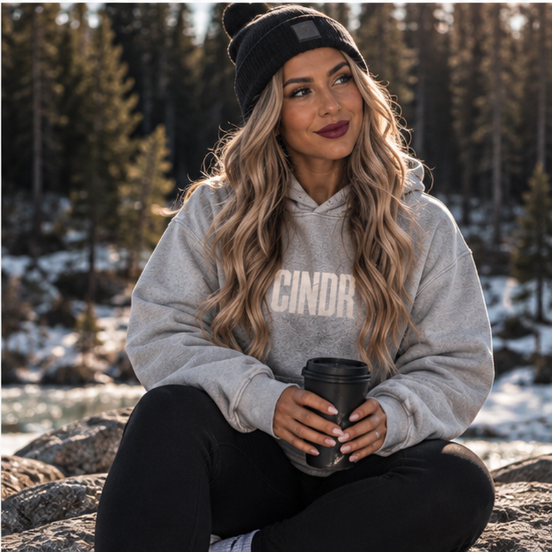 CINDR Snow Wash Oversized Hoodie