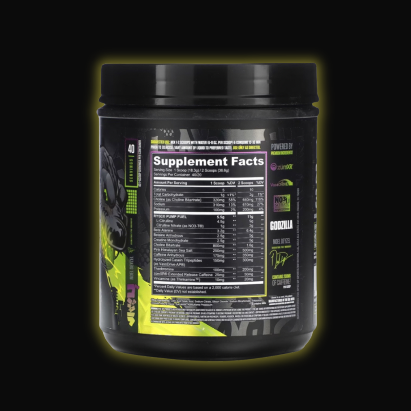 RYSE GODZILLA Pre-Workout – Explosive Energy, Focus & Pump Support
